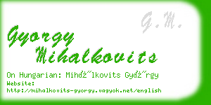 gyorgy mihalkovits business card